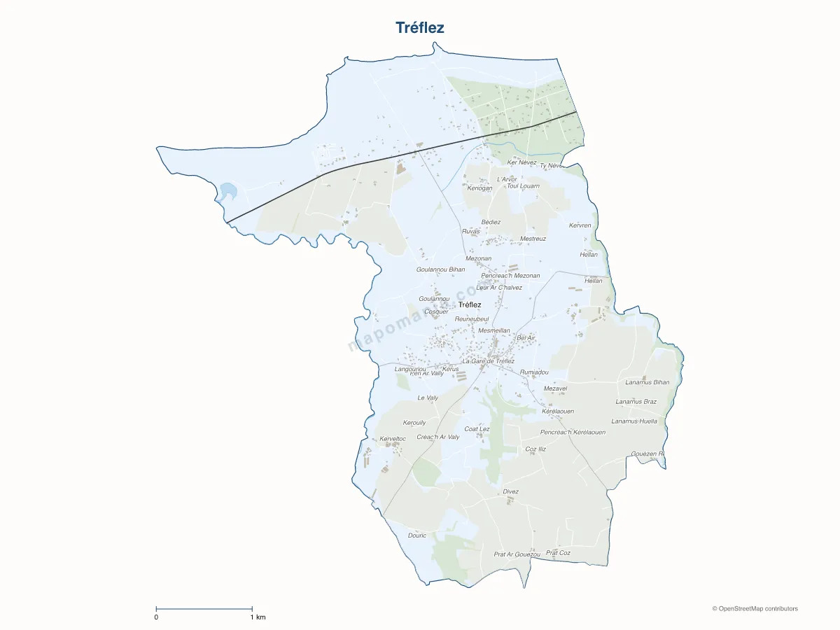 Carte de Tréflez à personnaliser