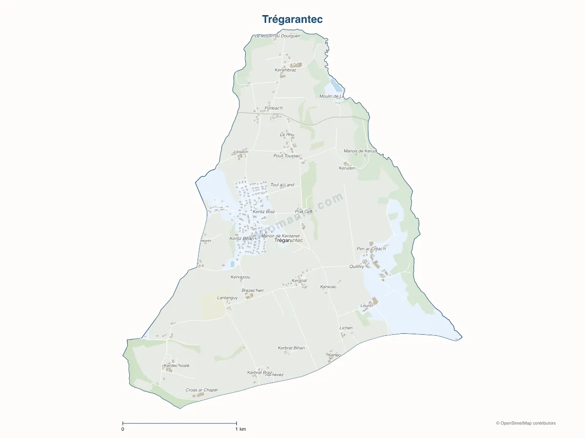 Carte de Trégarantec à personnaliser