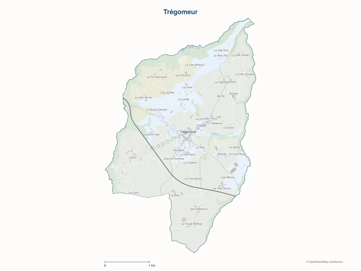 Carte de Trégomeur à personnaliser