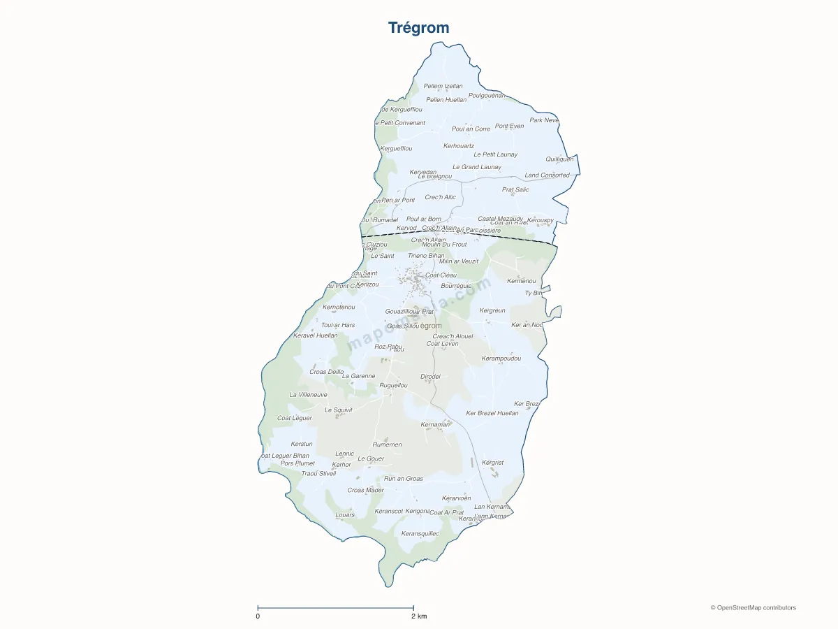 Carte de Trégrom à personnaliser