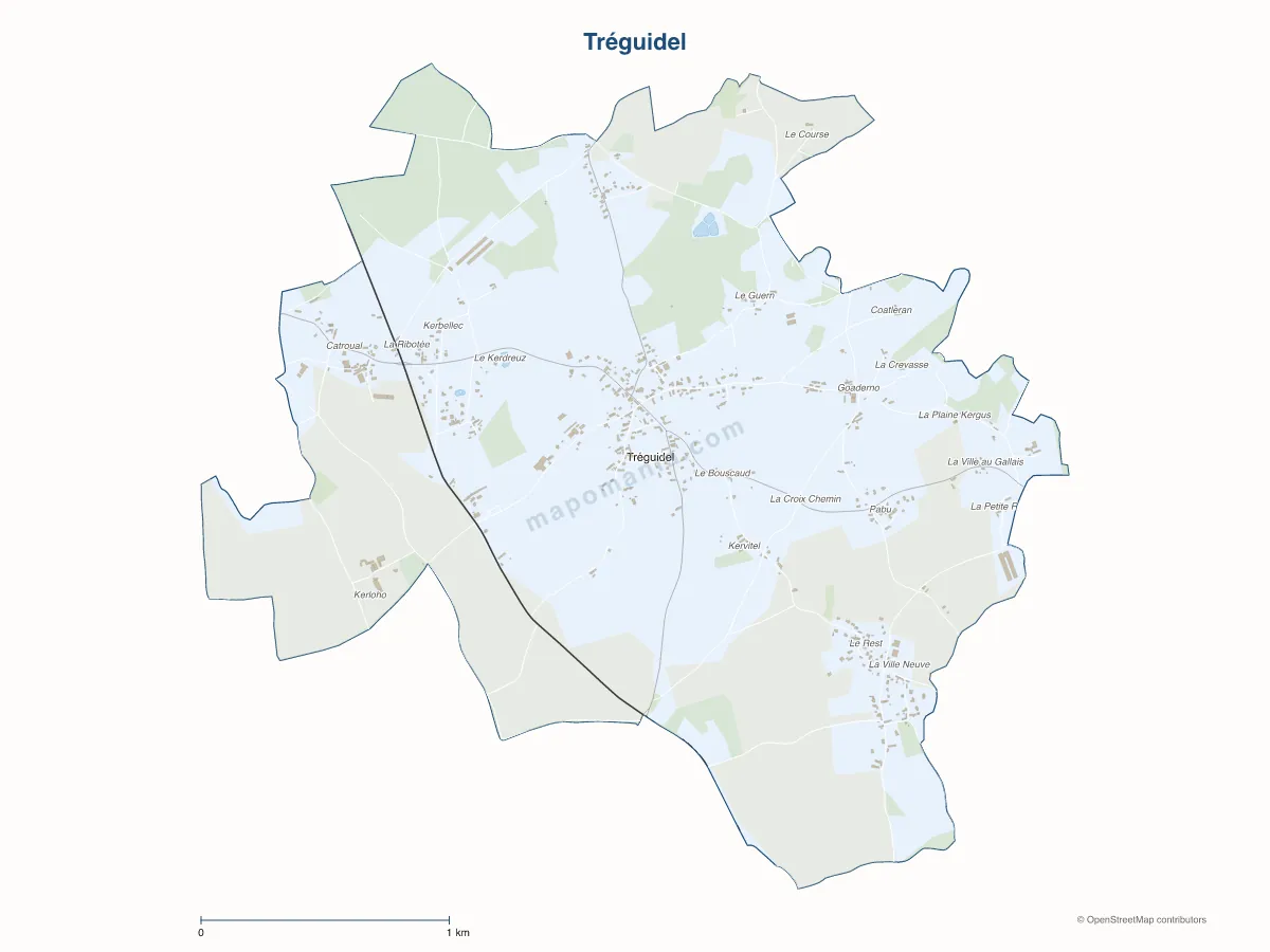 Carte de Tréguidel à personnaliser