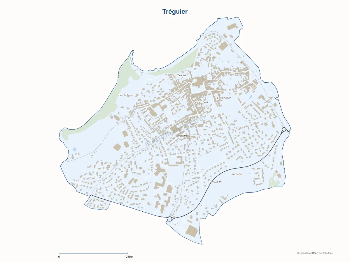 Carte de Tréguier à personnaliser