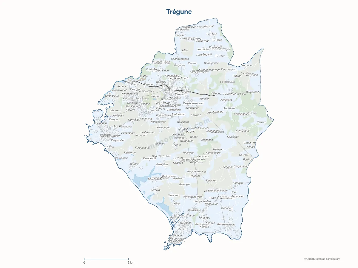 Carte de Trégunc à personnaliser