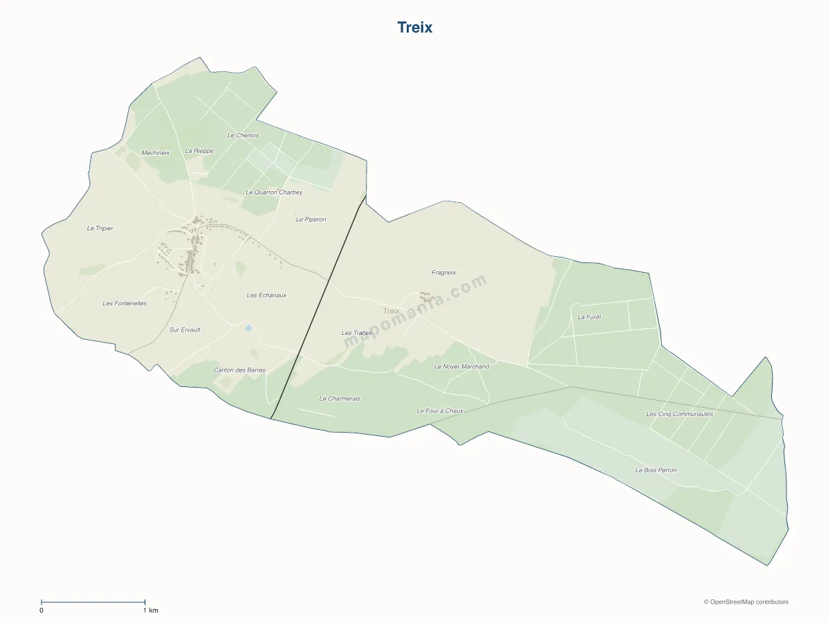 Carte de Treix à personnaliser