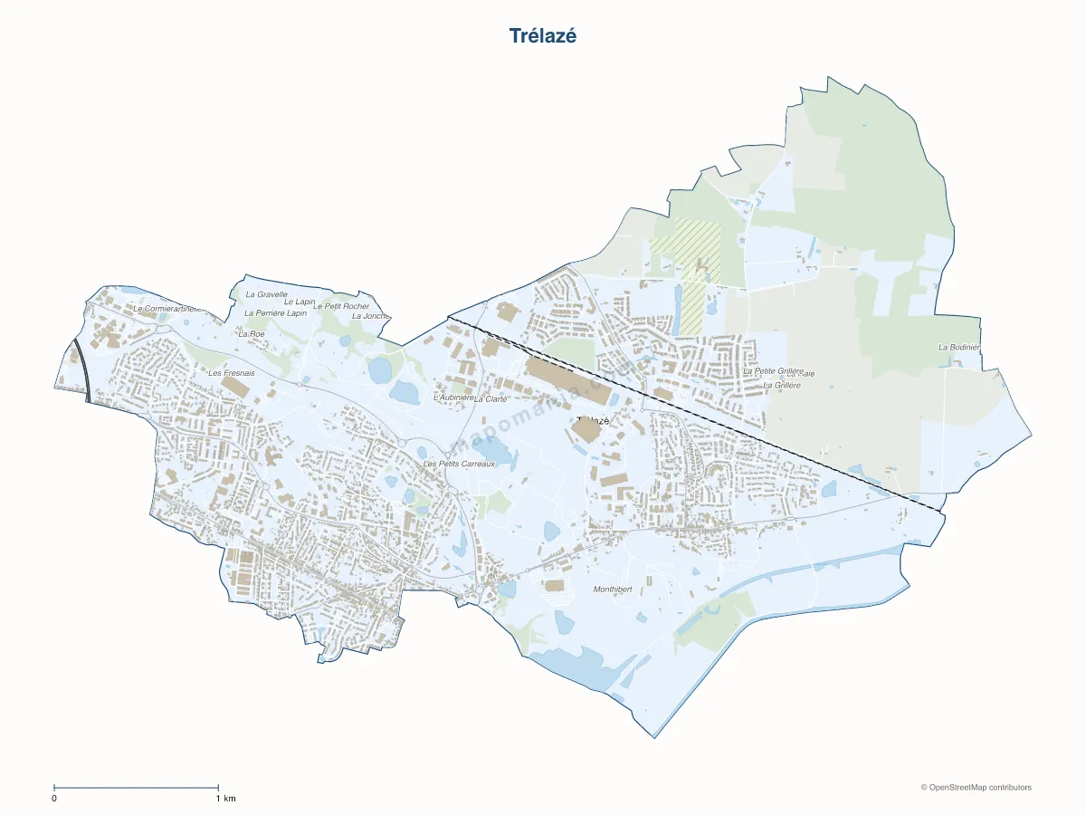 Carte de Trélazé à personnaliser