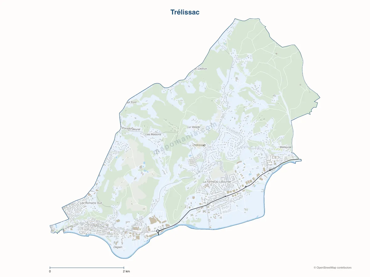 Carte de Trélissac à personnaliser