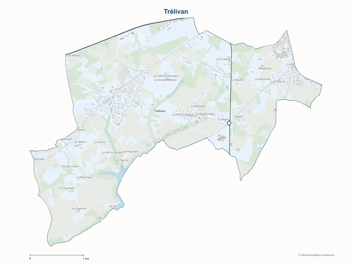 Carte de Trélivan à personnaliser
