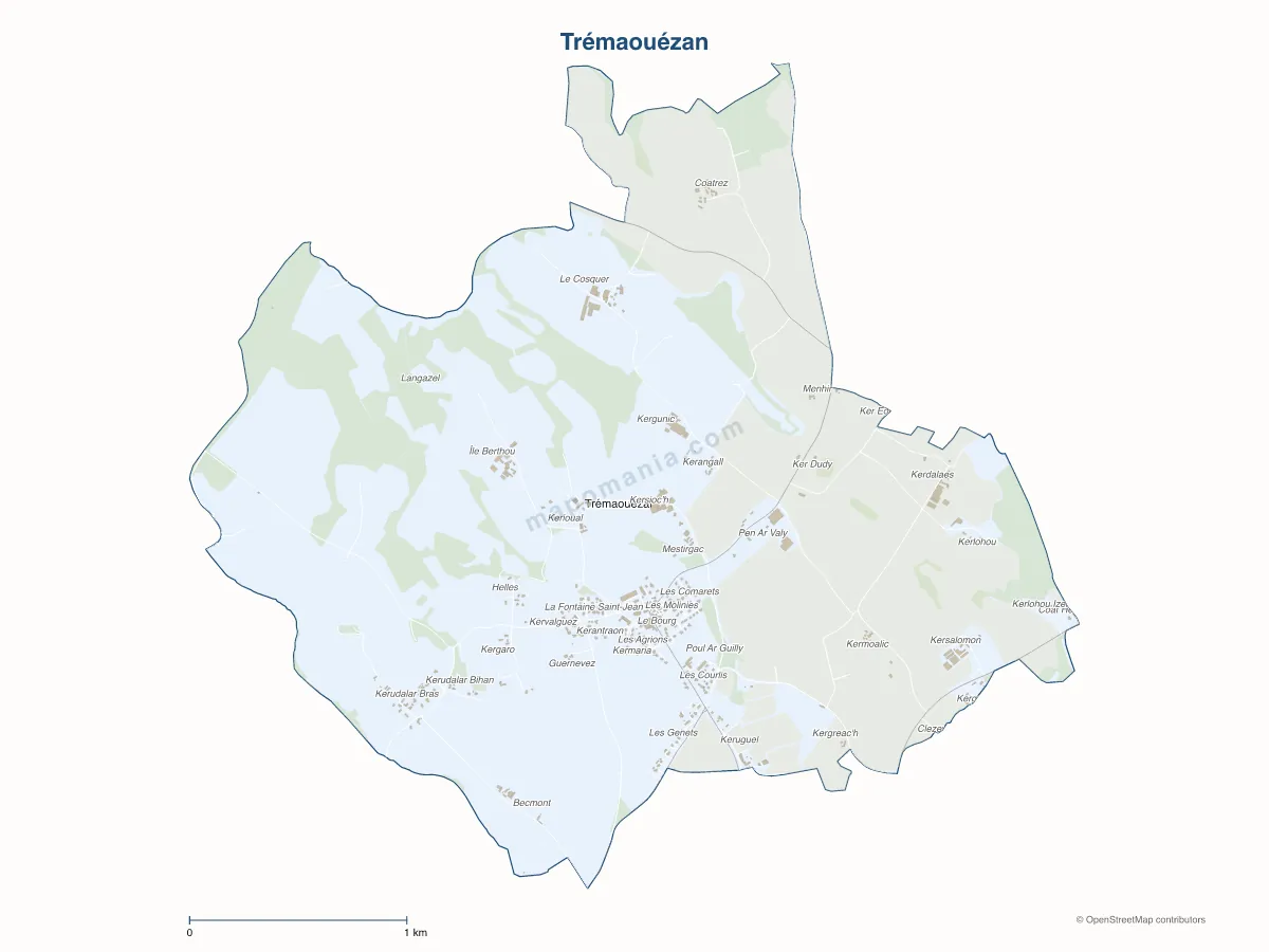 Carte de Trémaouézan à personnaliser