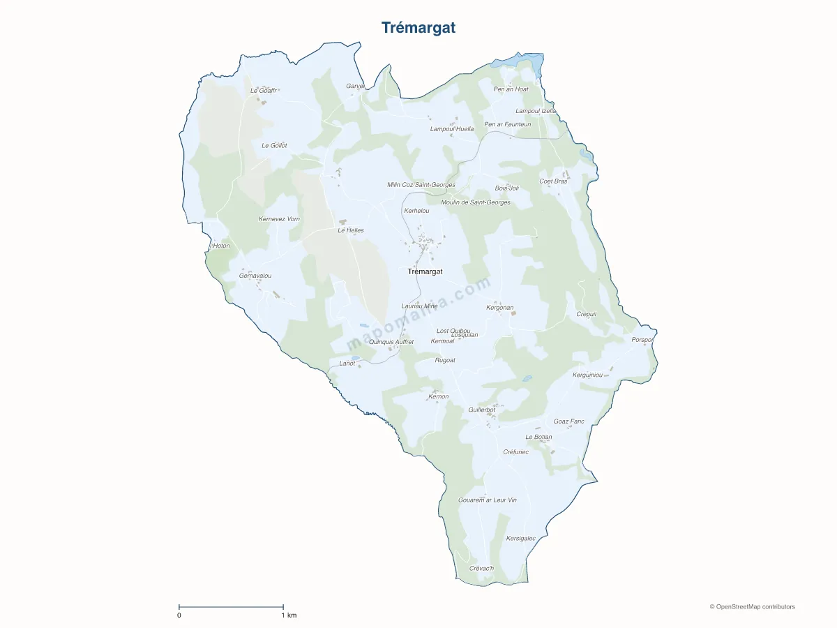 Carte de Trémargat à personnaliser