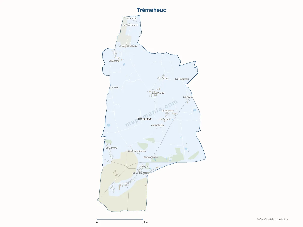 Carte de Trémeheuc à personnaliser