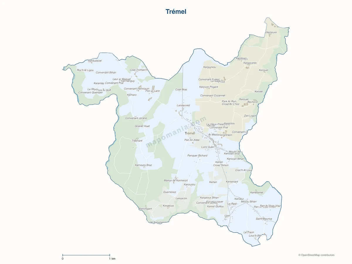 Carte de Trémel à personnaliser