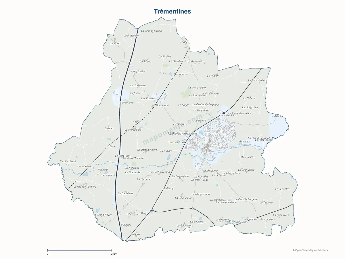 Carte de Trémentines à personnaliser