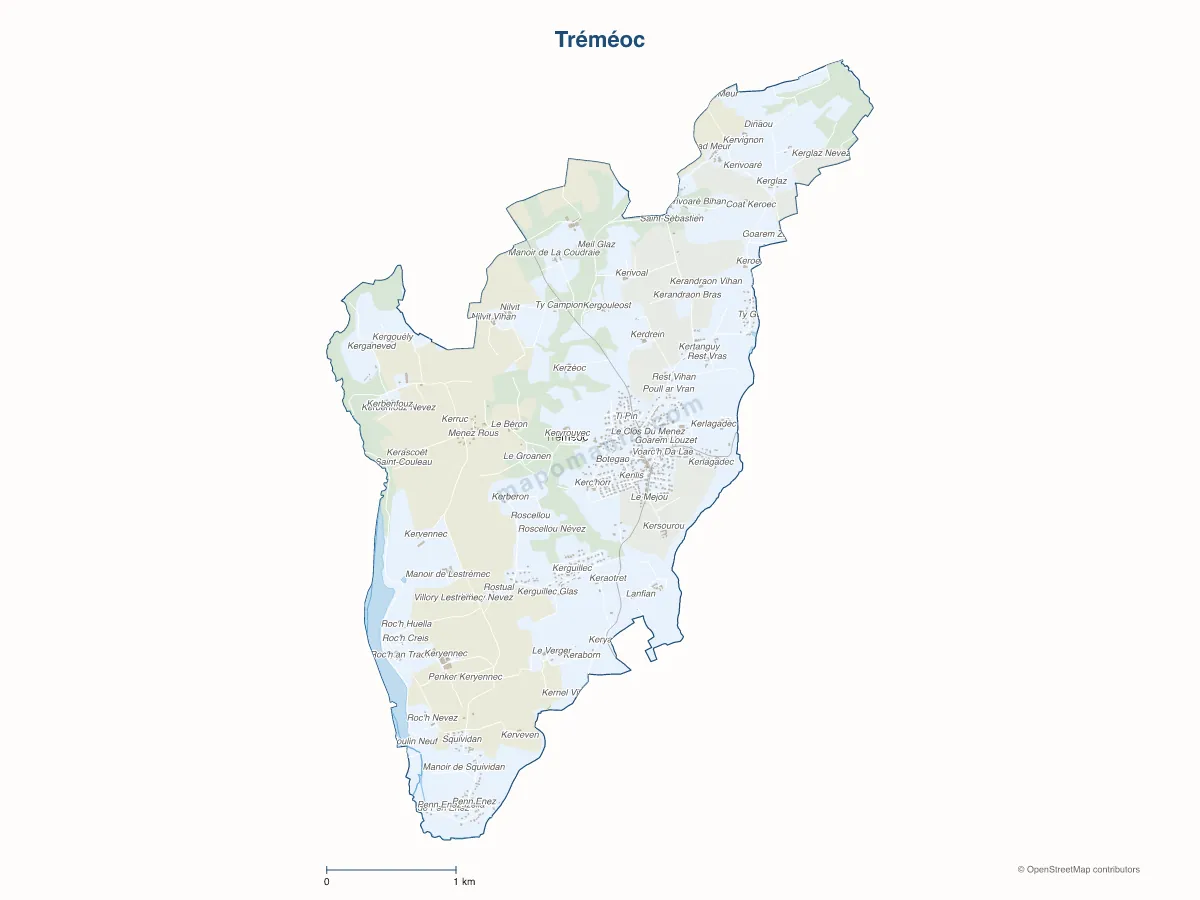 Carte de Tréméoc à personnaliser