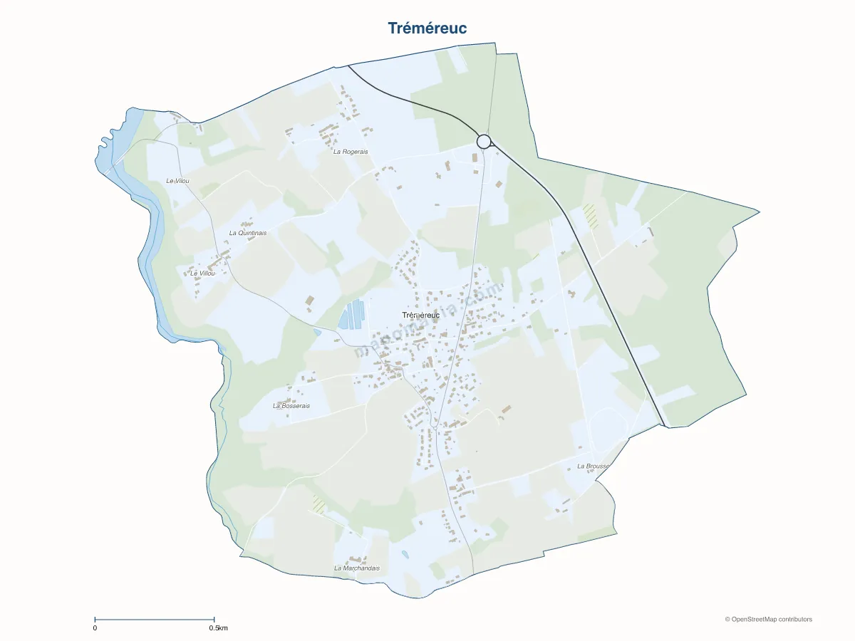 Carte de Tréméreuc à personnaliser