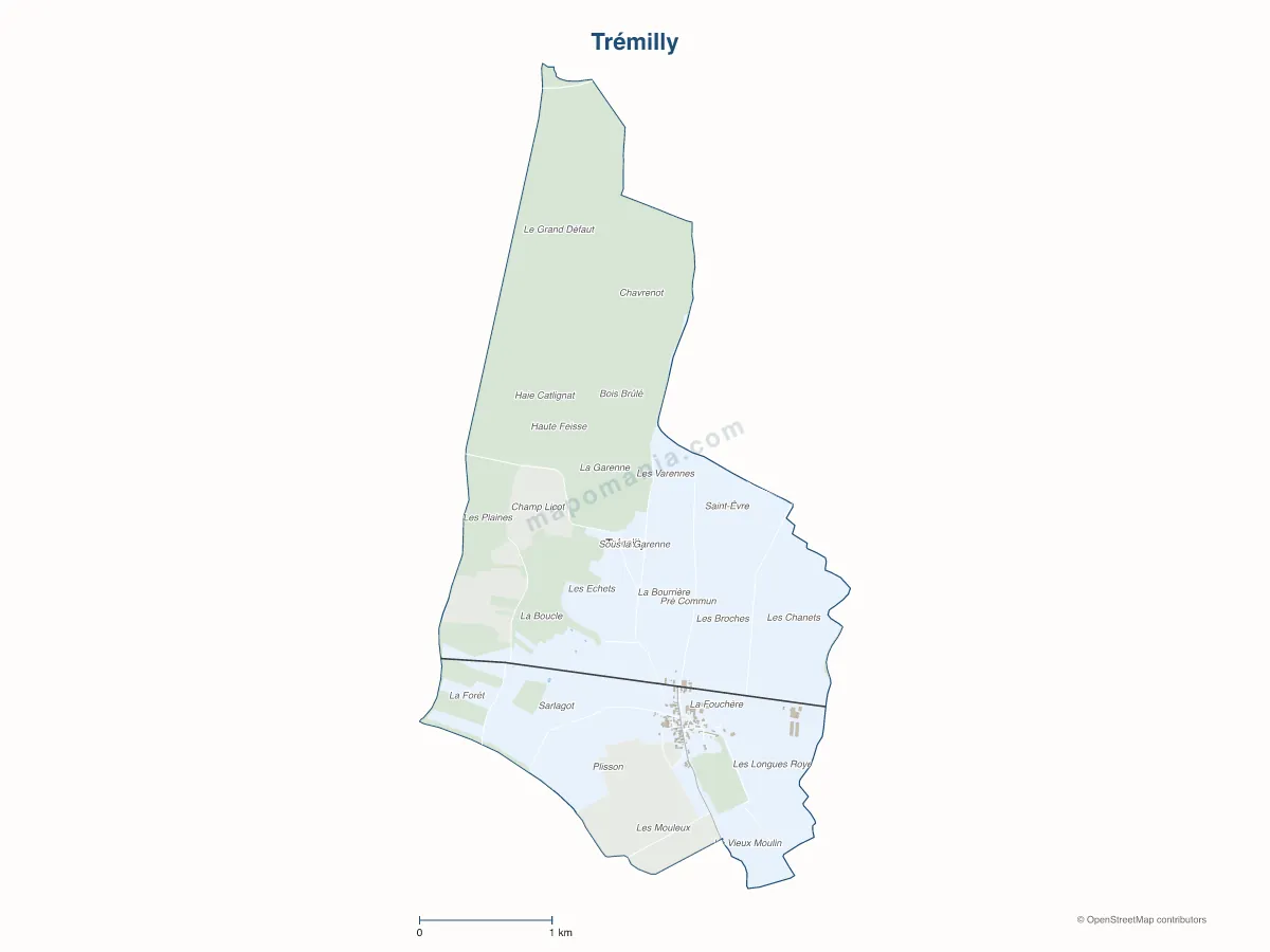 Carte de Trémilly à personnaliser