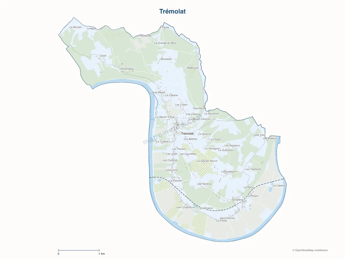 Carte de Trémolat à personnaliser
