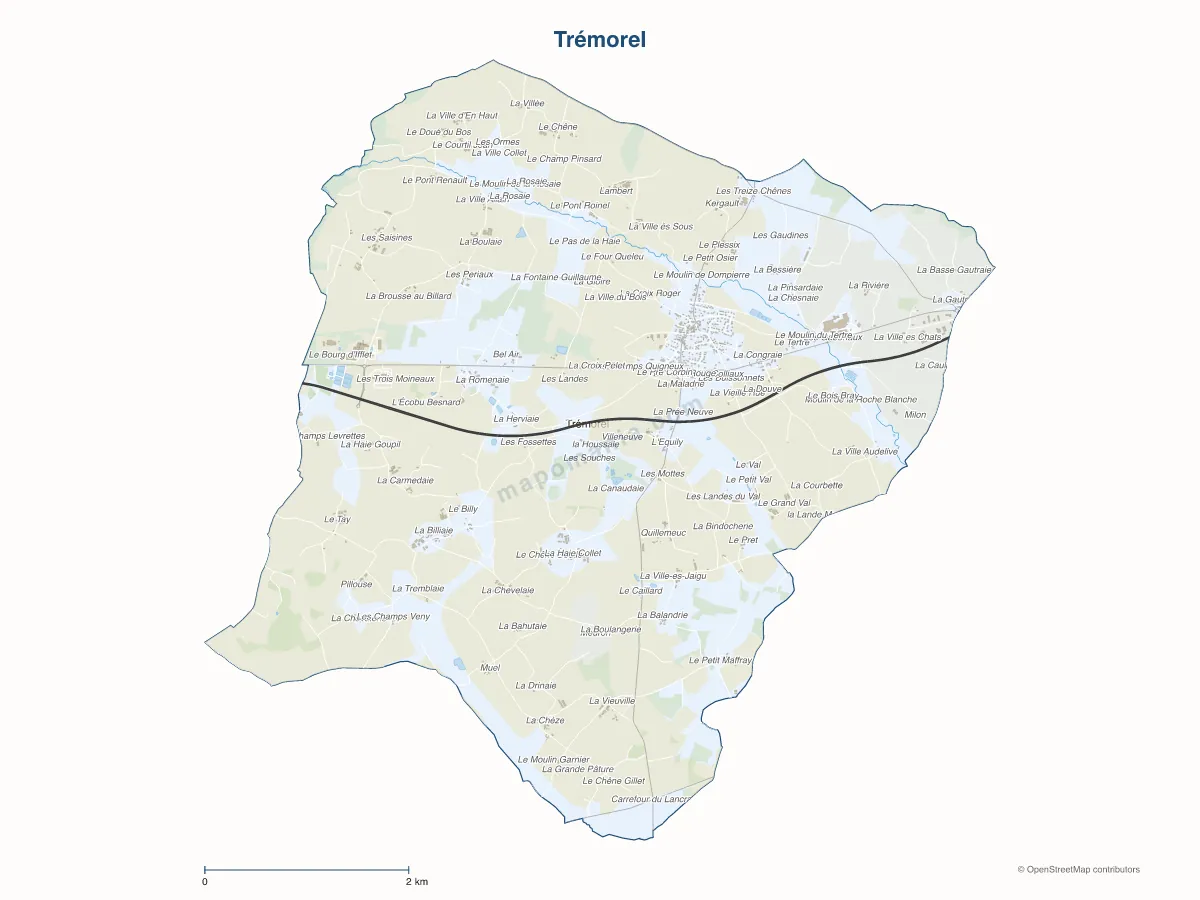 Carte de Trémorel à personnaliser