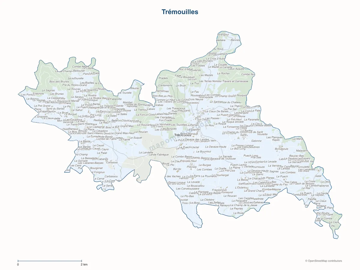 Carte de Trémouilles à personnaliser