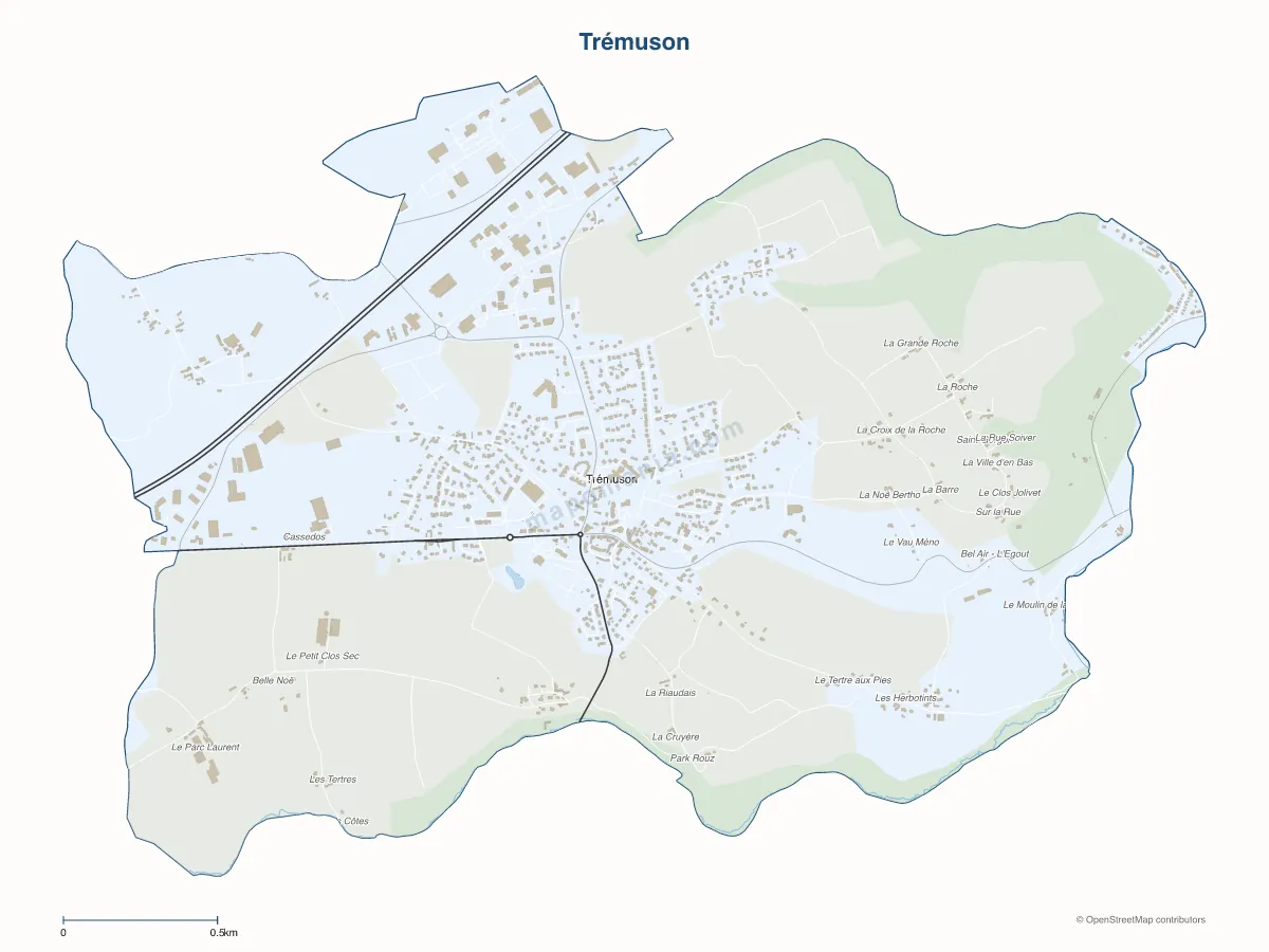 Carte de Trémuson à personnaliser