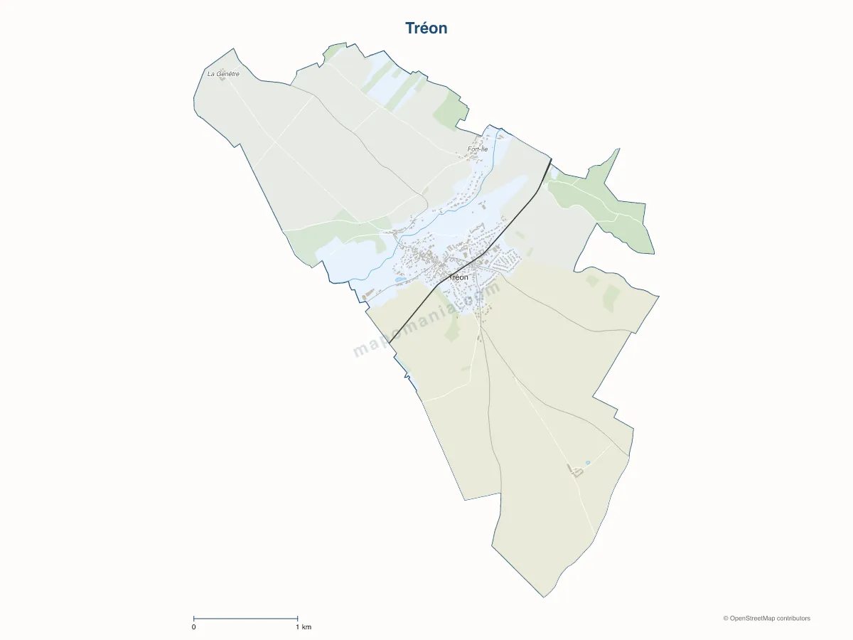 Carte de Tréon à personnaliser