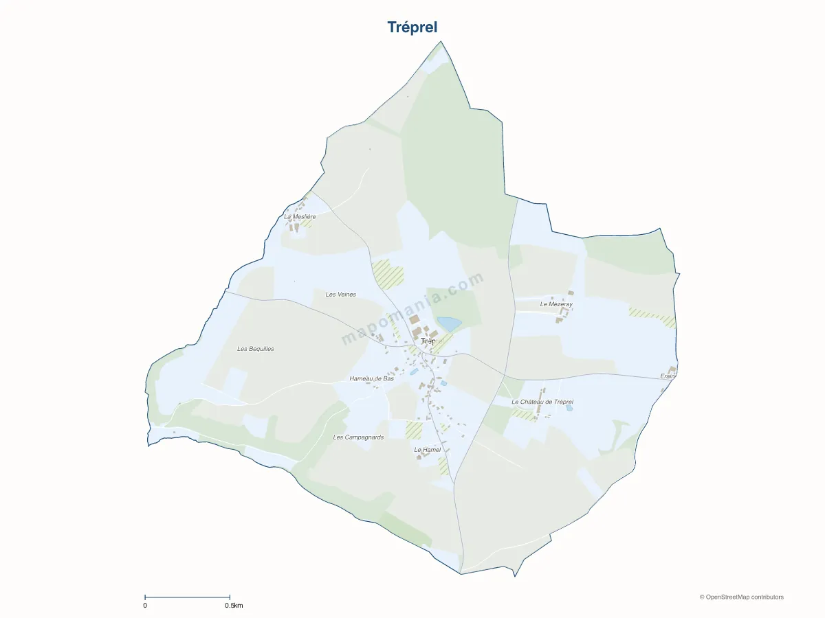 Carte de Tréprel à personnaliser