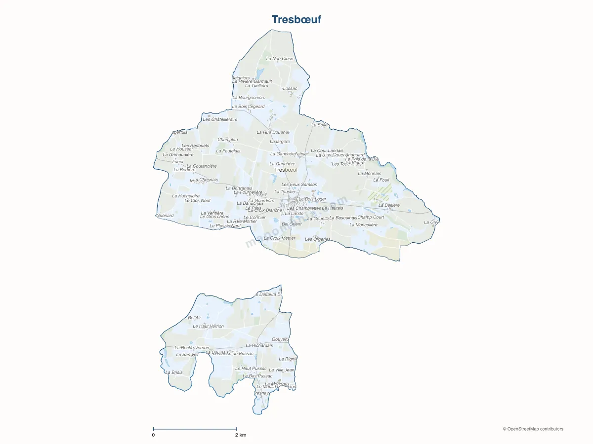 Carte de Tresbœuf à personnaliser