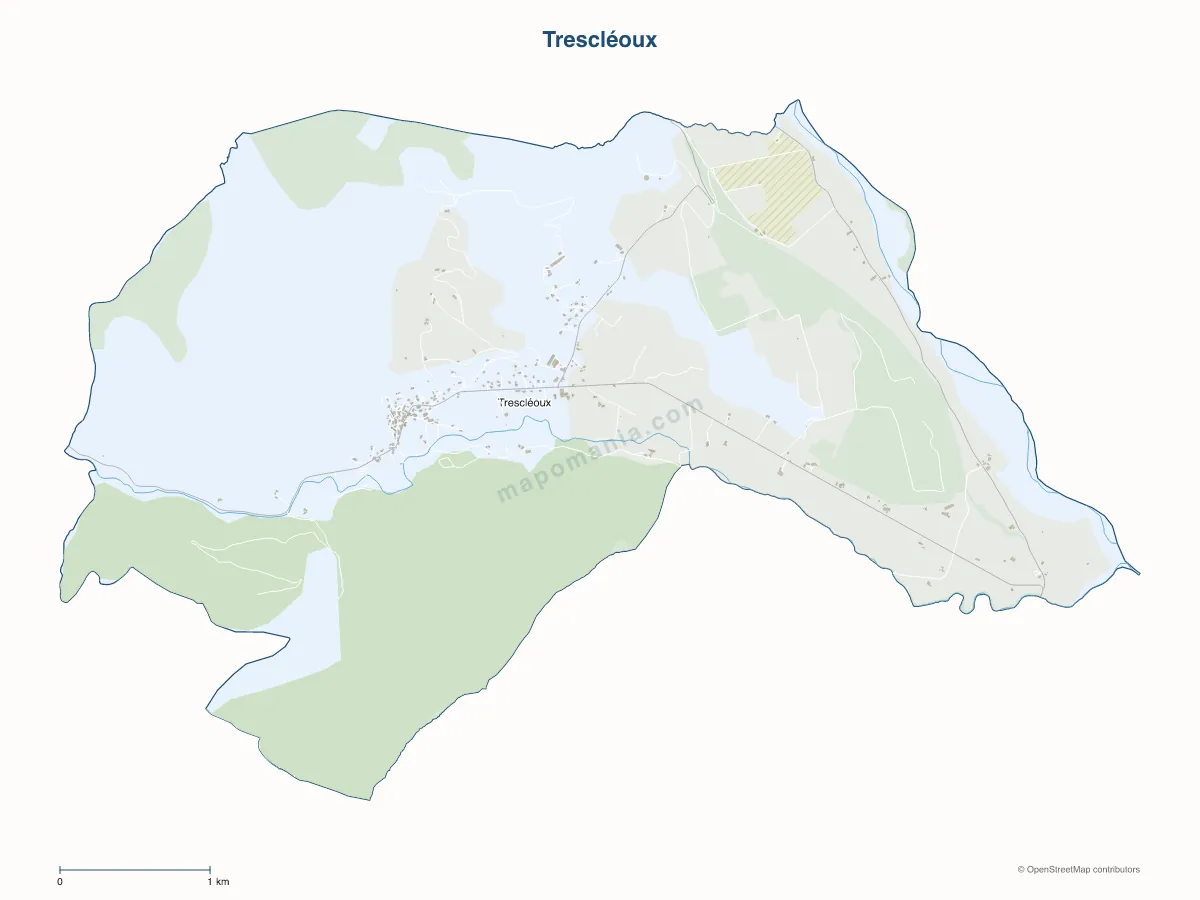 Carte de Trescléoux à personnaliser
