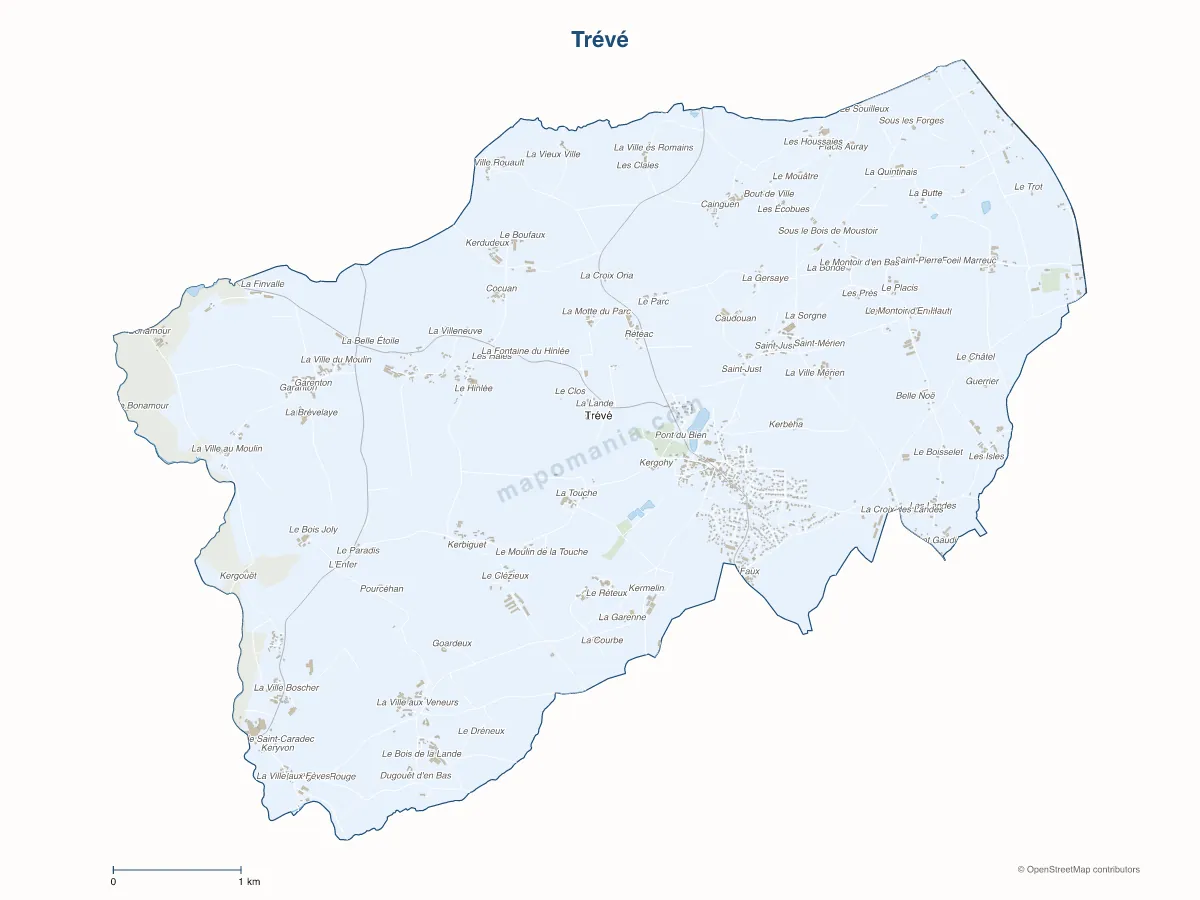 Carte de Trévé à personnaliser