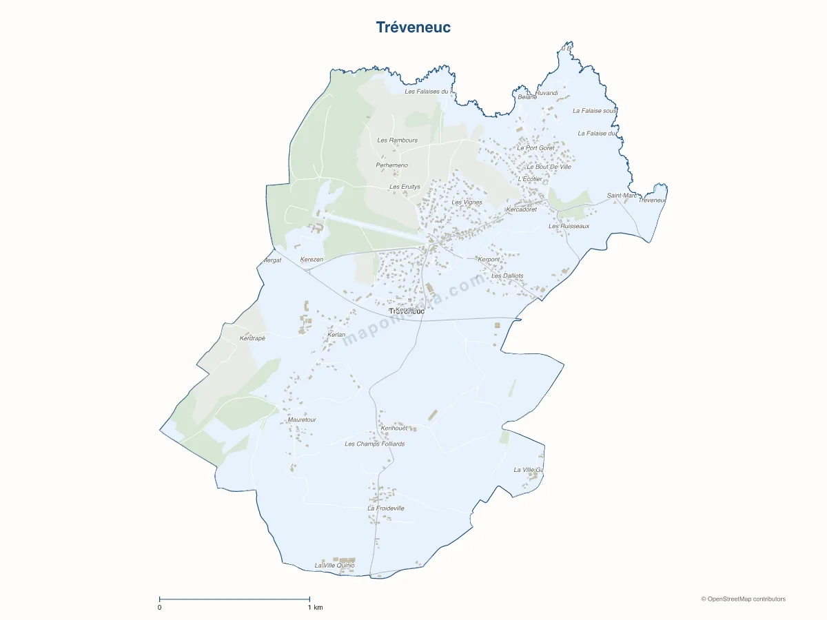 Carte de Tréveneuc à personnaliser