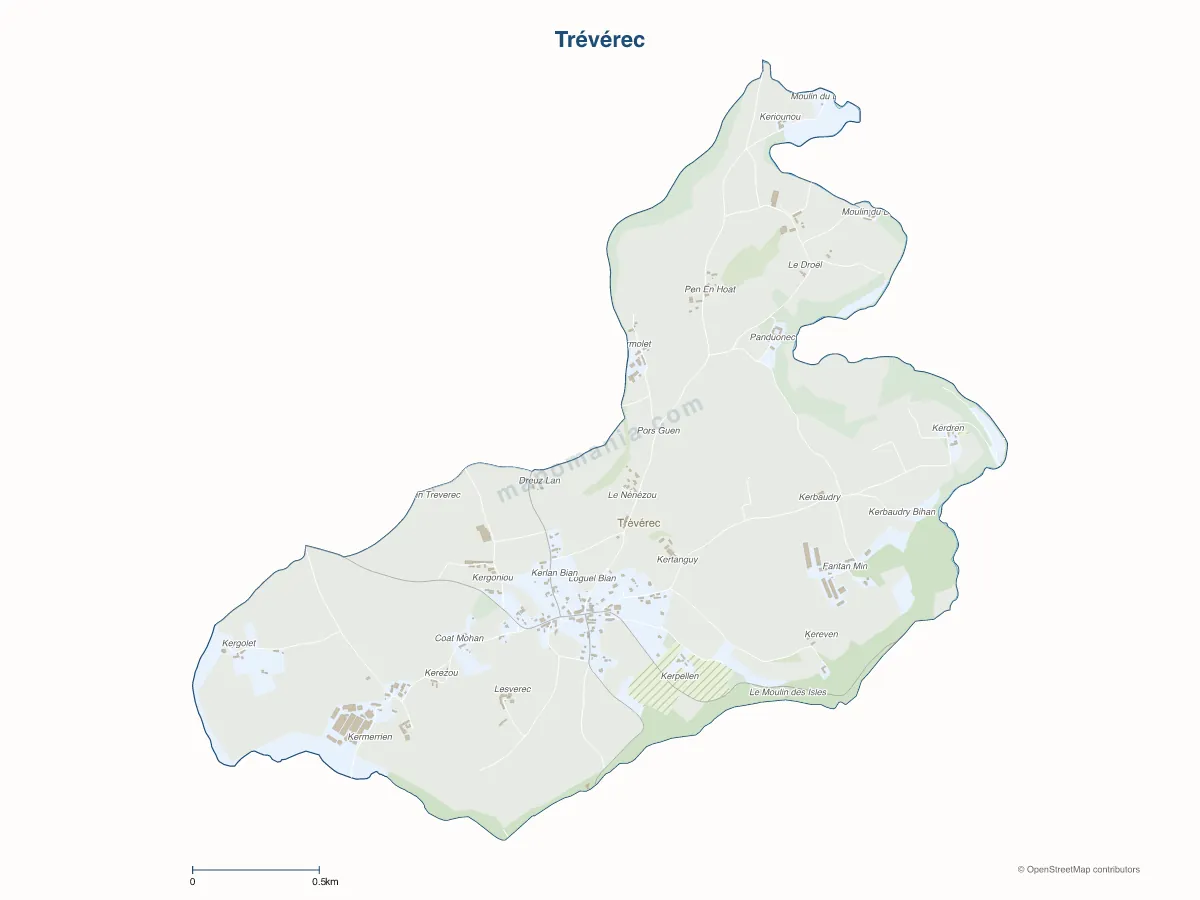 Carte de Trévérec à personnaliser