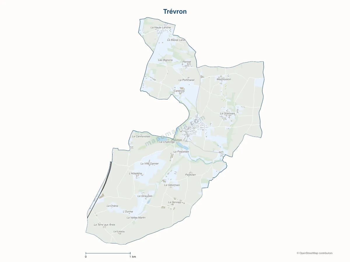 Carte de Trévron à personnaliser