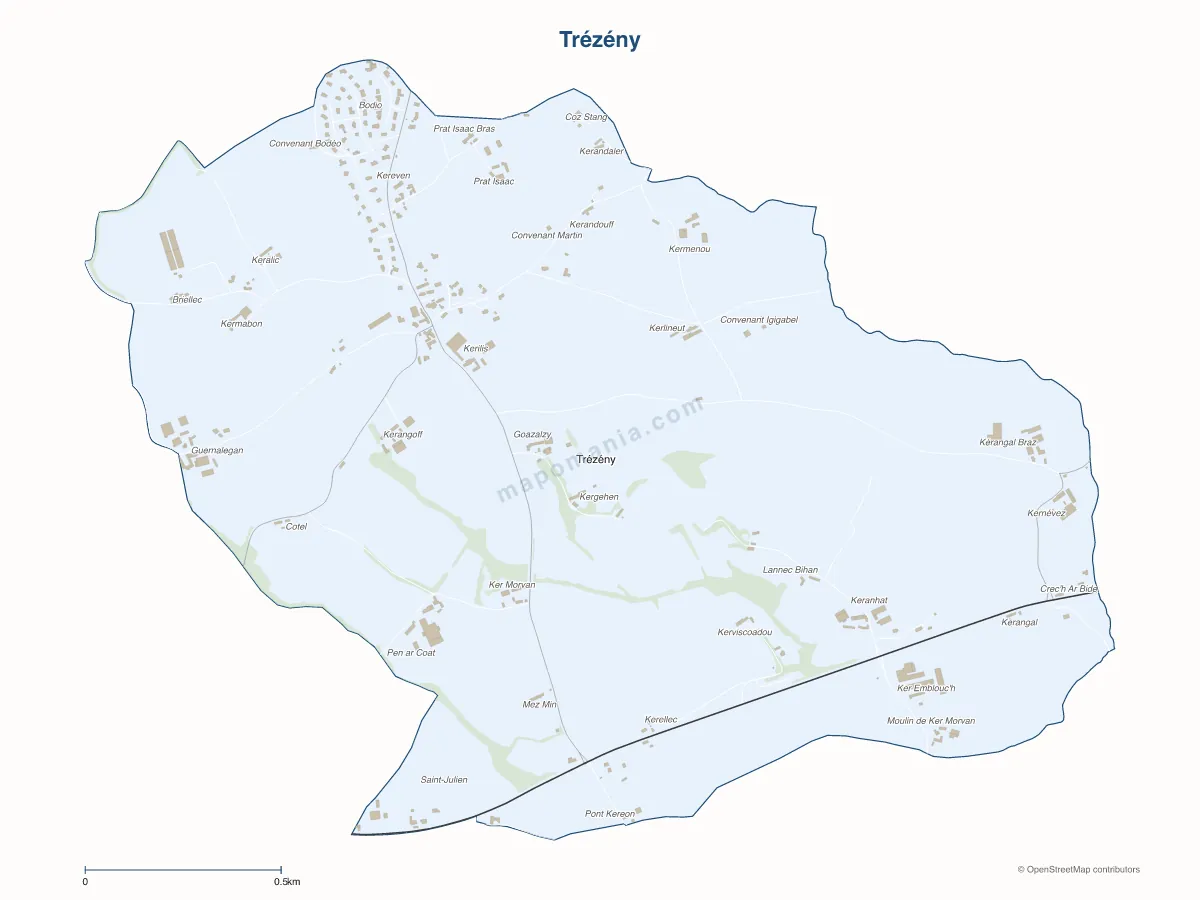 Carte de Trézény à personnaliser