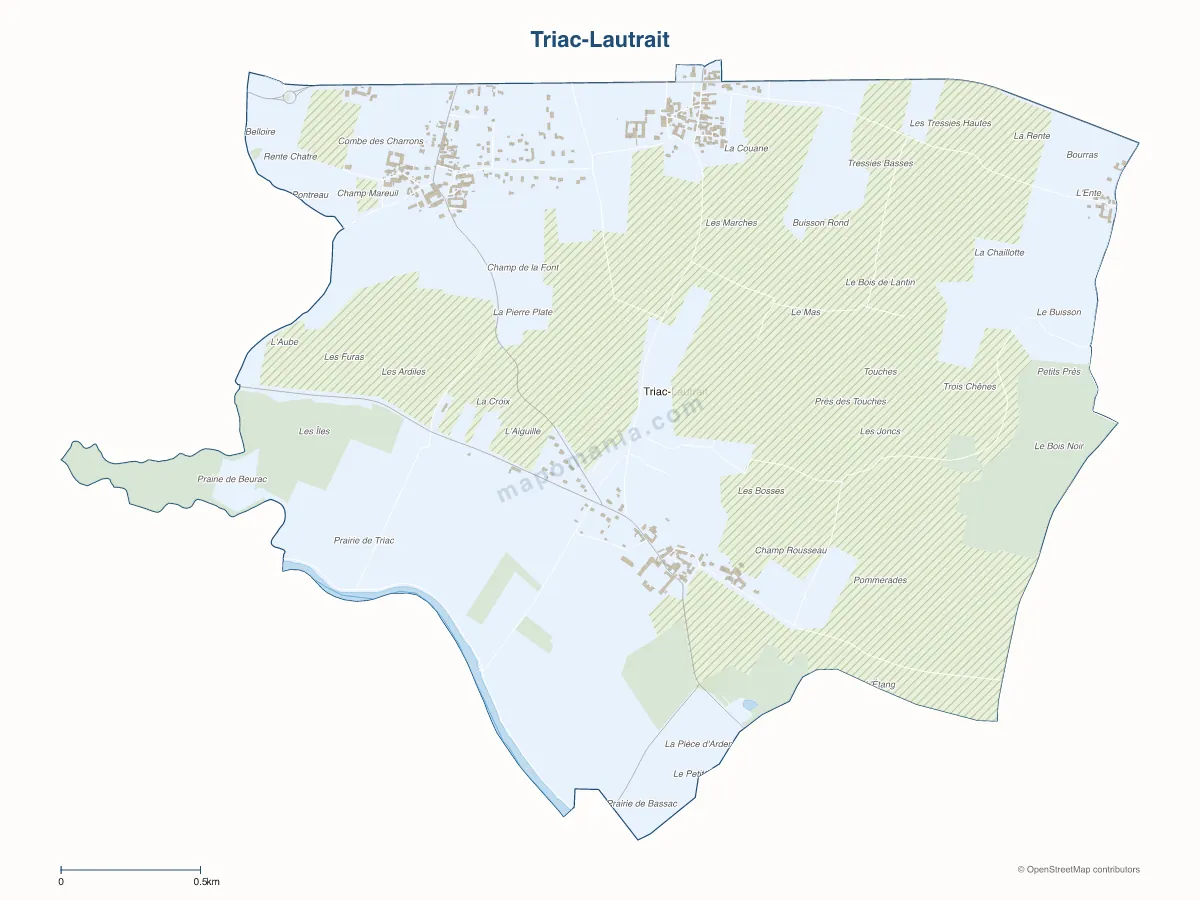 Carte de Triac-Lautrait à personnaliser