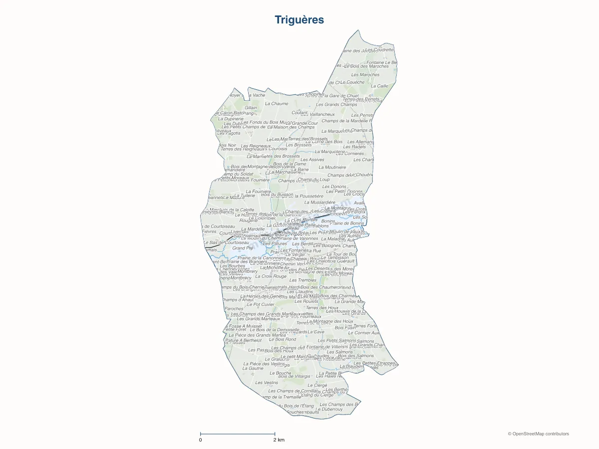 Carte de Triguères à personnaliser