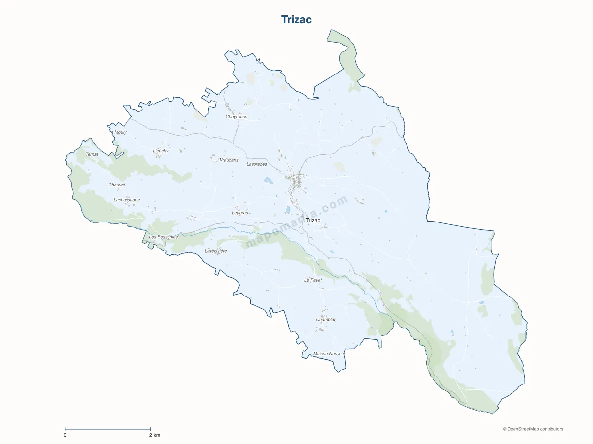 Carte de Trizac à personnaliser