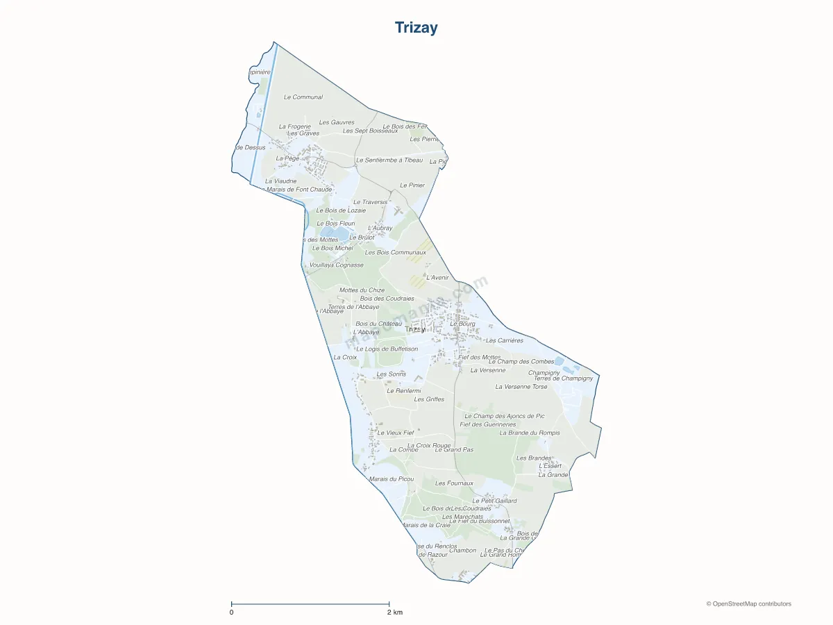 Carte de Trizay à personnaliser