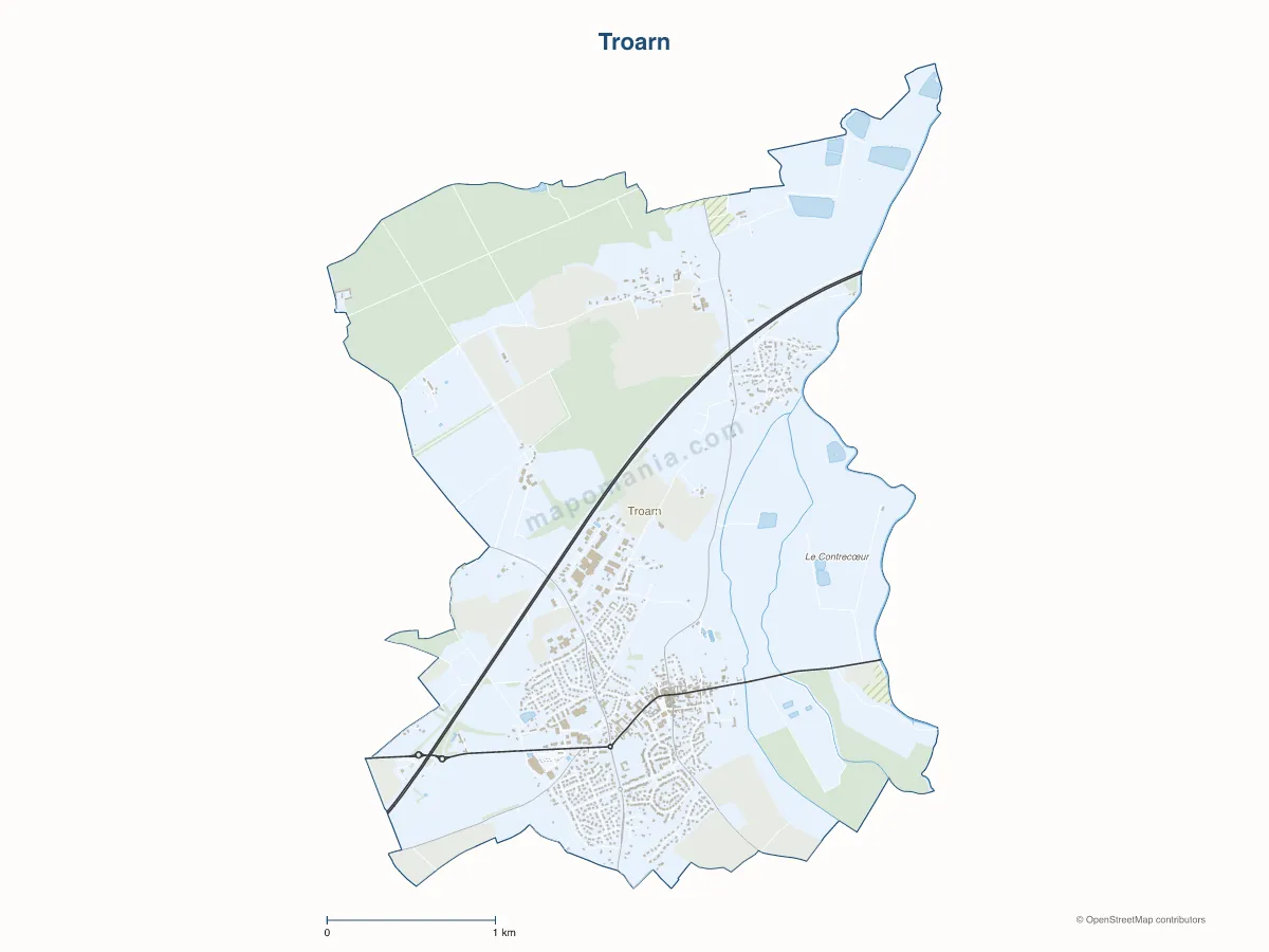 Carte de Troarn à personnaliser