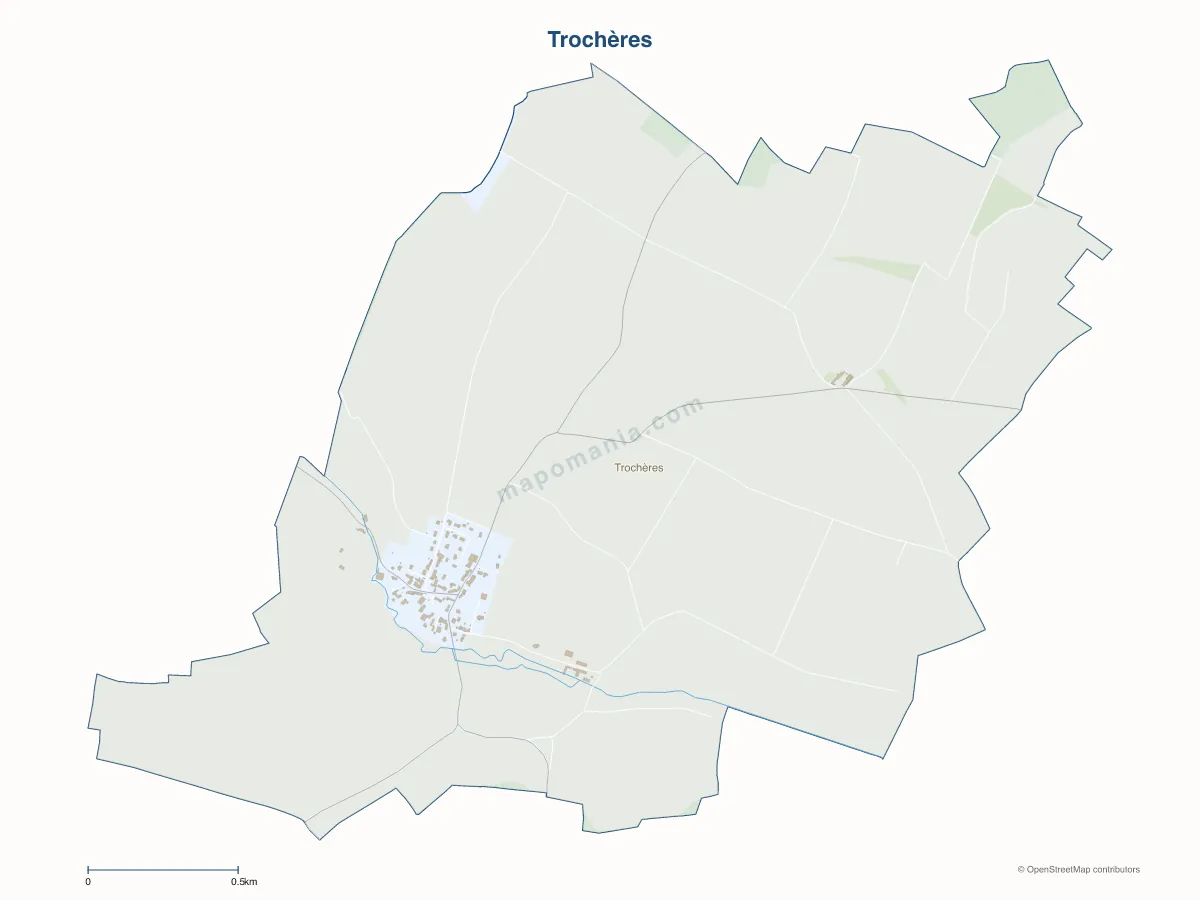 Carte de Trochères à personnaliser