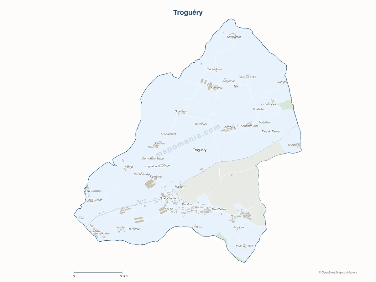 Carte de Troguéry à personnaliser