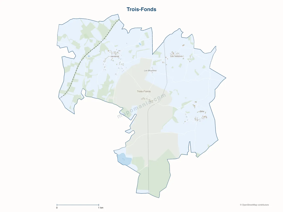 Carte de Trois-Fonds à personnaliser