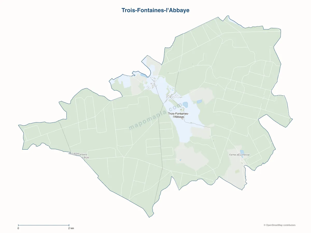 Carte de Trois-Fontaines-l'Abbaye à personnaliser