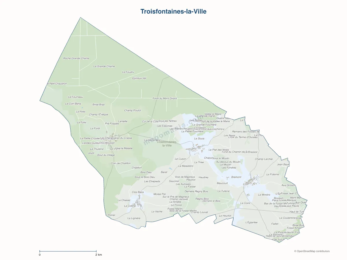 Carte de Troisfontaines-la-Ville à personnaliser