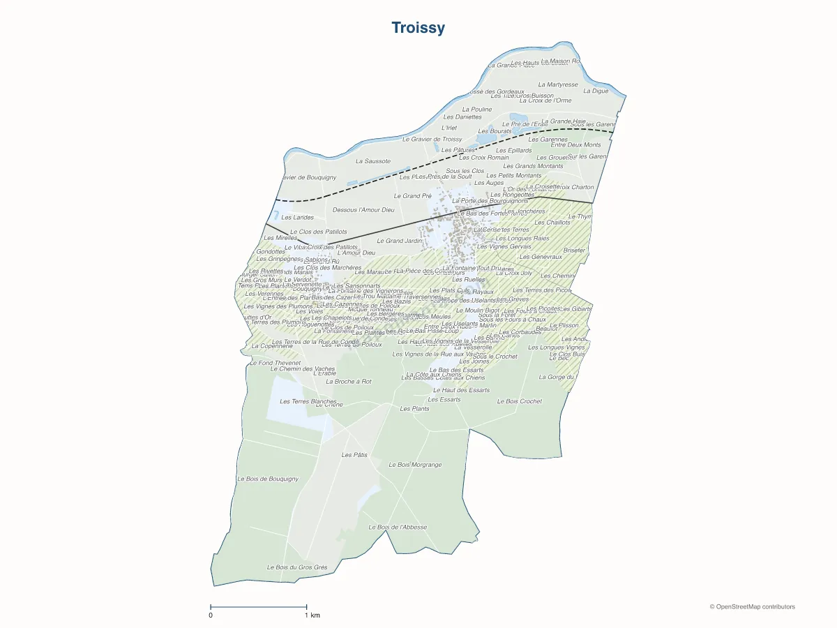 Carte de Troissy à personnaliser
