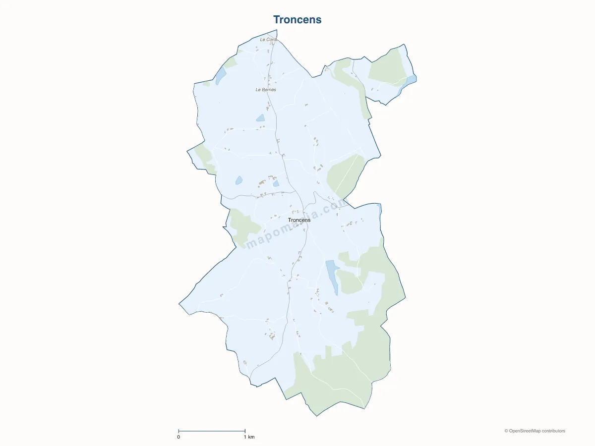 Carte de Troncens à personnaliser