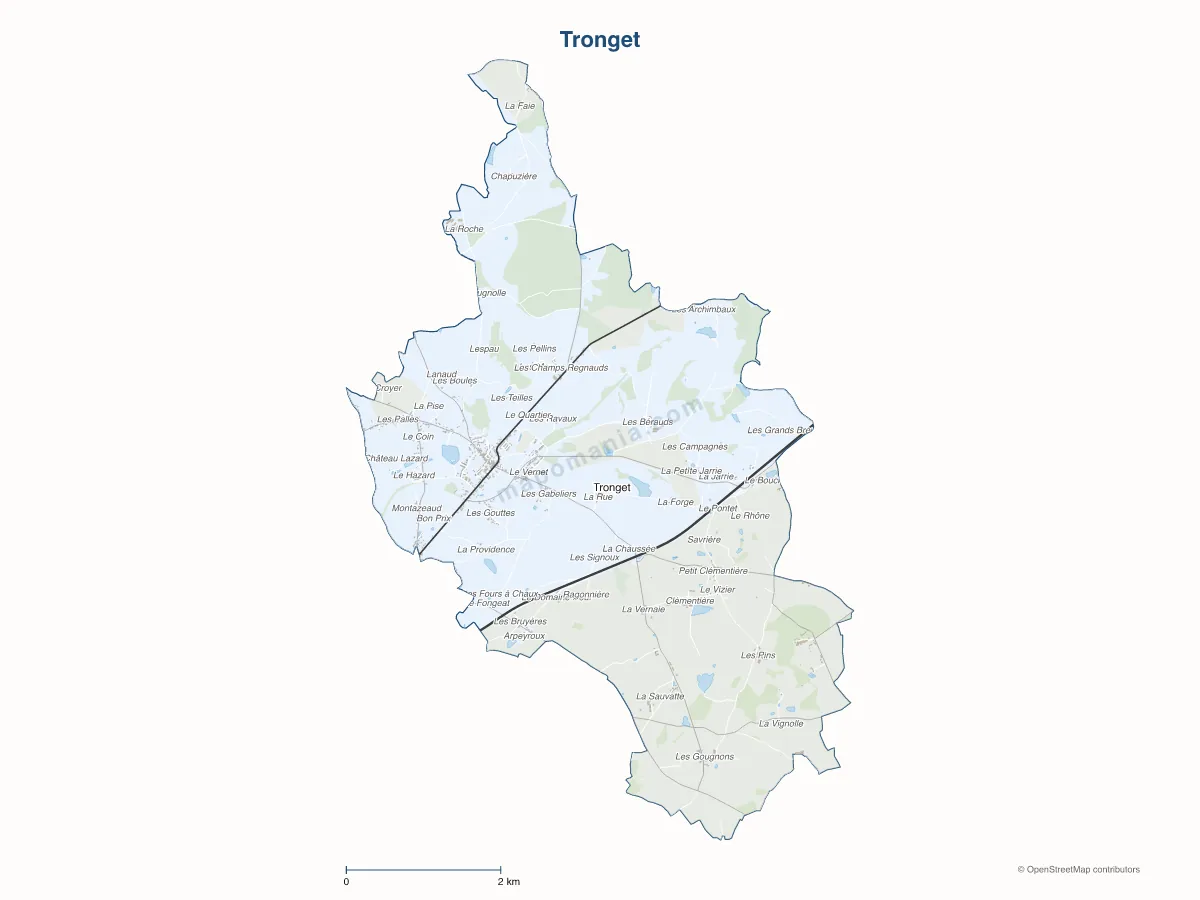 Carte de Tronget à personnaliser