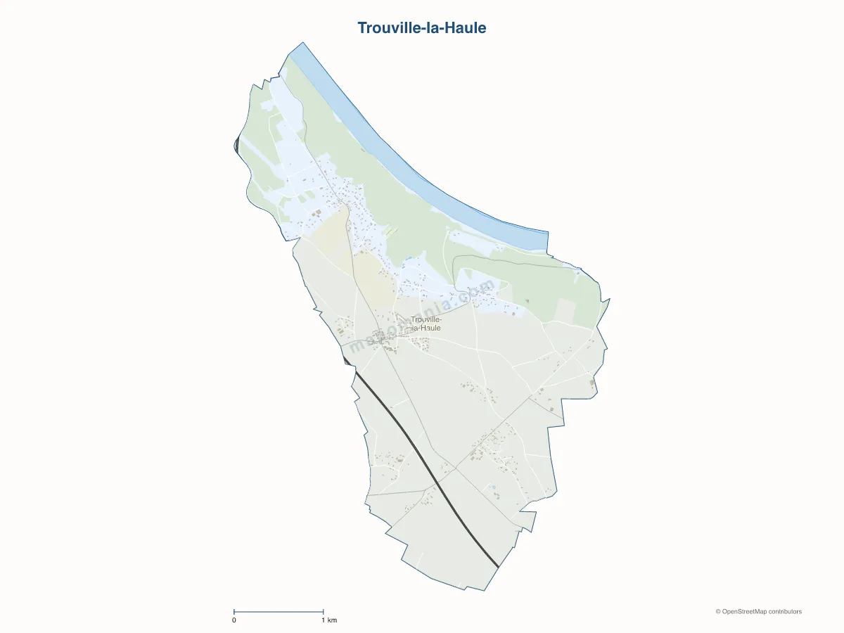 Carte de Trouville-la-Haule à personnaliser