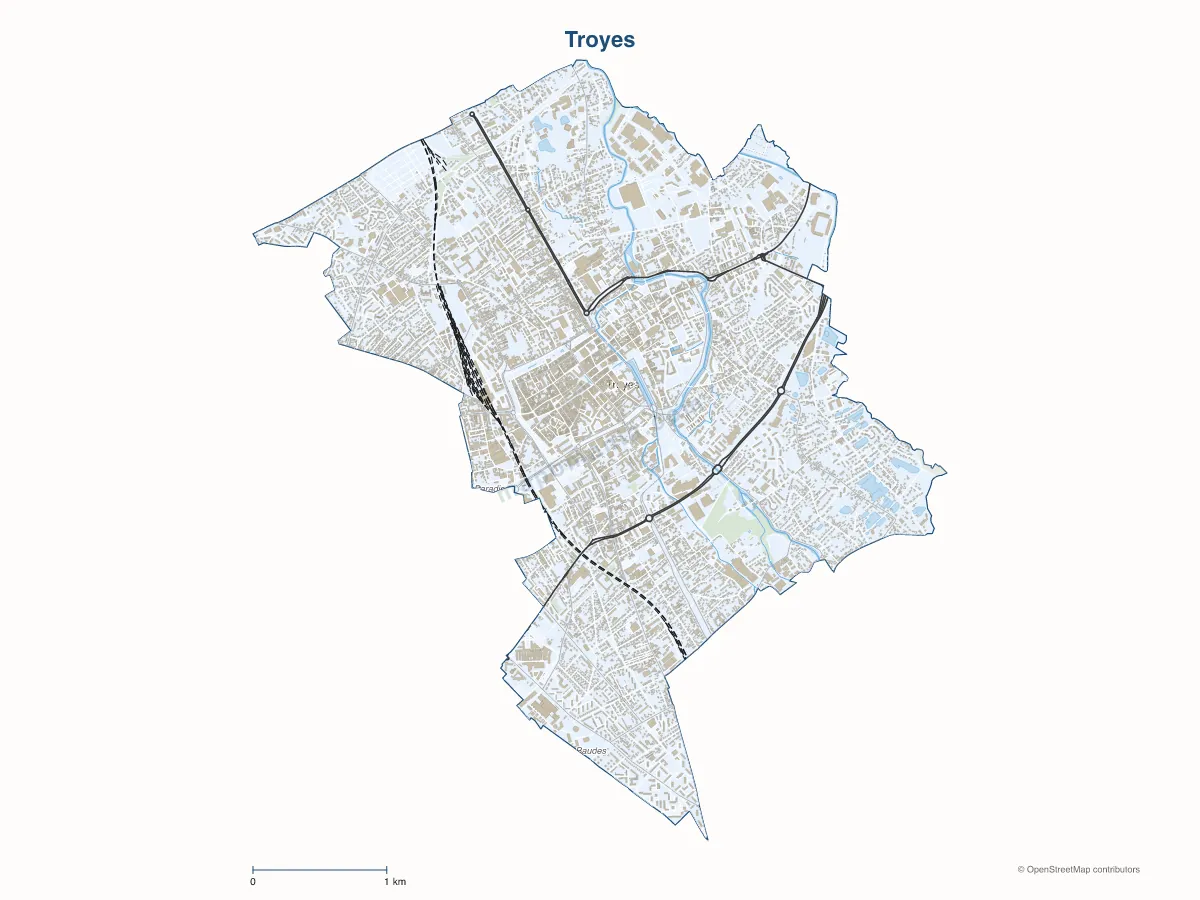 Carte de Troyes à personnaliser
