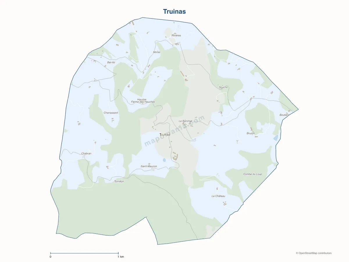 Carte de Truinas à personnaliser