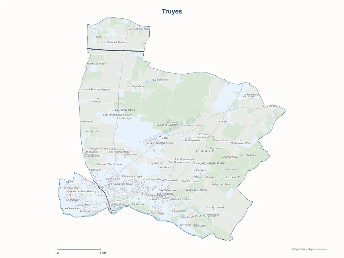 Carte de Truyes à personnaliser