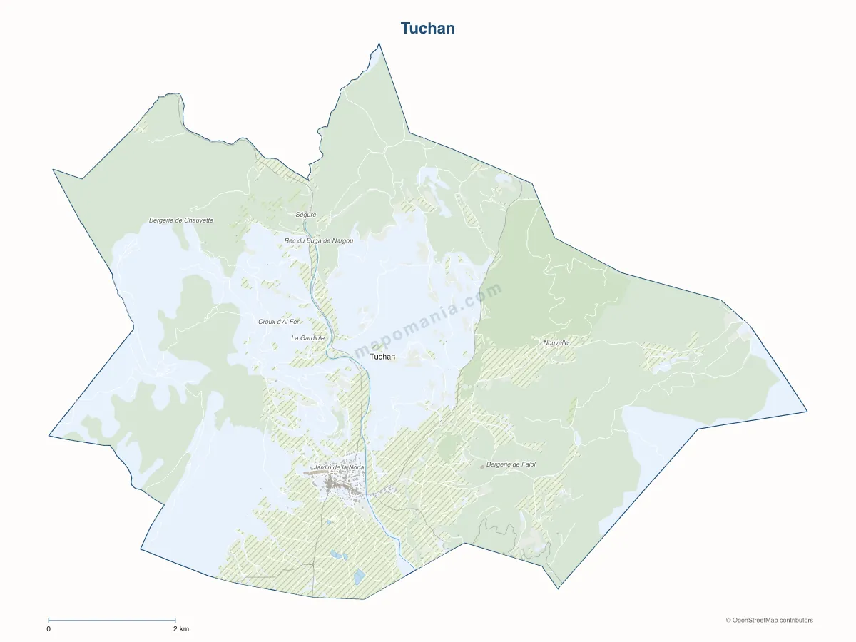 Carte de Tuchan à personnaliser